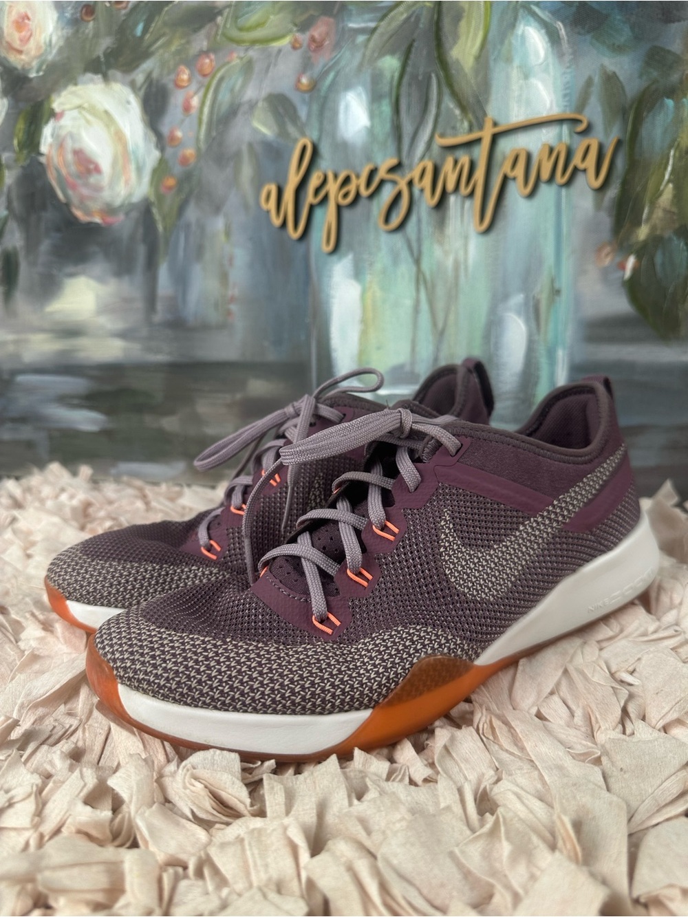 Nike Zoom Training Shoes Women’s Size 7 Purple Orange Athletic Sneakers
